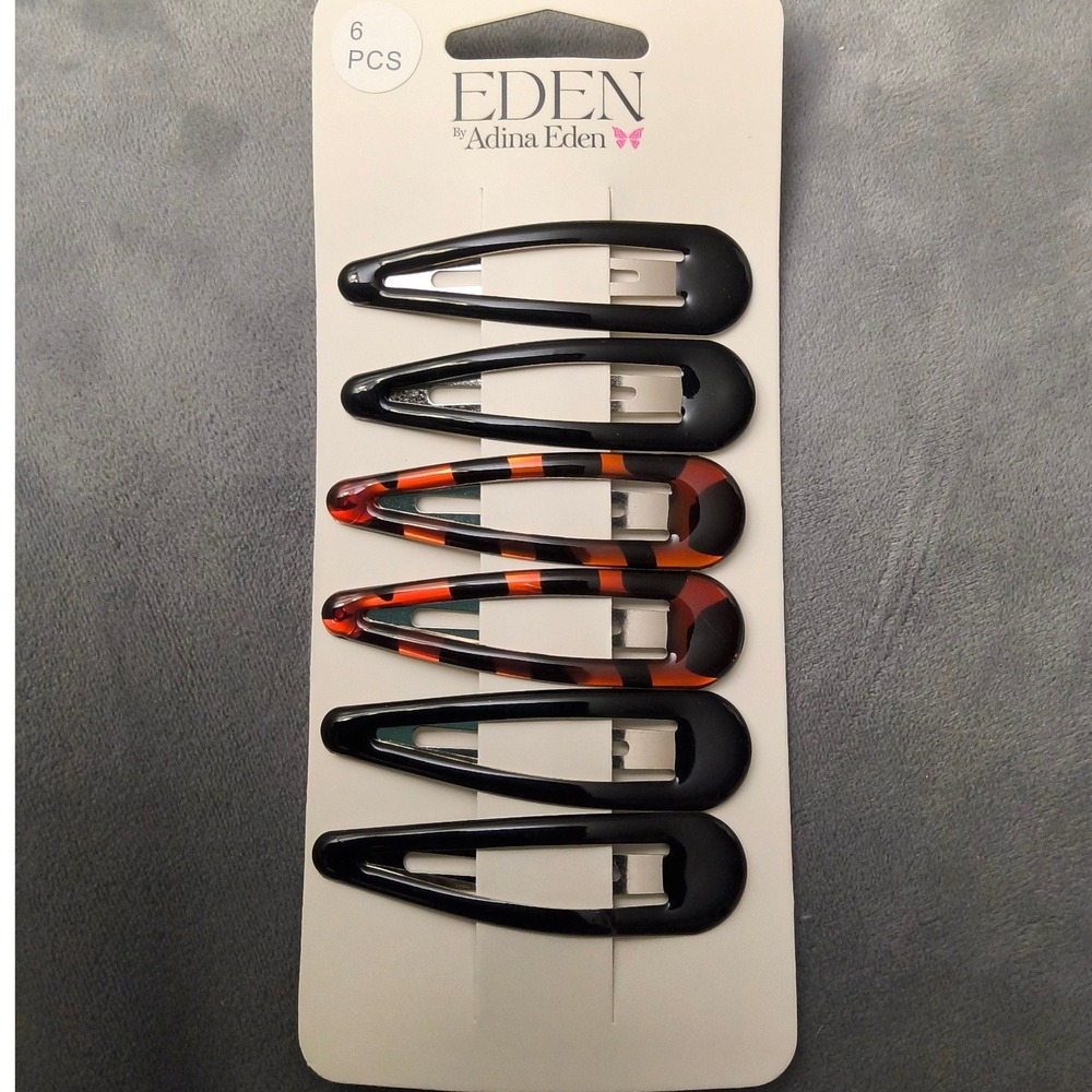 Eden by Adina Eden hair clips set of 6 black and tortoise‎ finishes